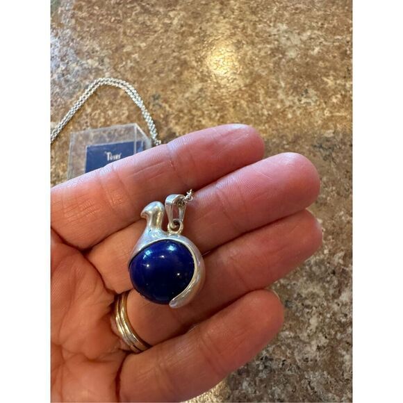 Vintage Sterling silver pendant necklace design Toyri, fortune bird Marked for K - Picture 2 of 6